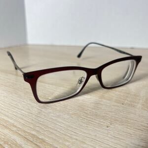 Ray-Ban RB7039 5456 LightRay Eyeglasses Red Burgundy Frames 51-18-140 Italy